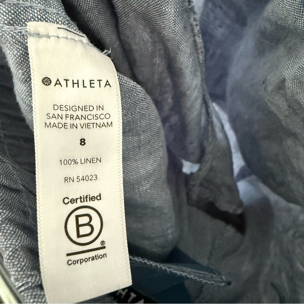 Athleta Cabo Linen Jogger size 8 chambray beach summer - Picture 7 of 9